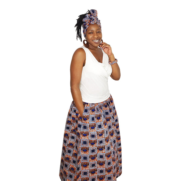 Spectrum Blue Long Maxi Skirt - OJ Styles and Accessories