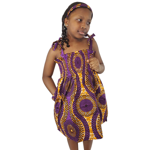 Purple Crown Girl's Smock Dress - OJ Styles and Accessories