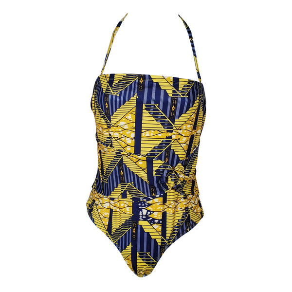 Yellow Lines Women's Halter One Piece - OJ Styles and Accessories