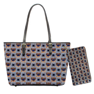 Spectrum Blue Leather Tote Set - OJ Styles and Accessories