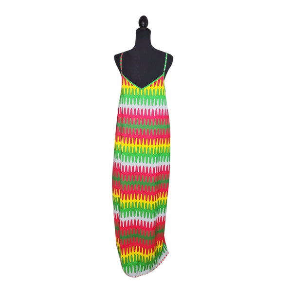 Summer Rainbow Chiffon Dress